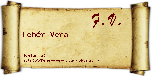 Fehér Vera névjegykártya